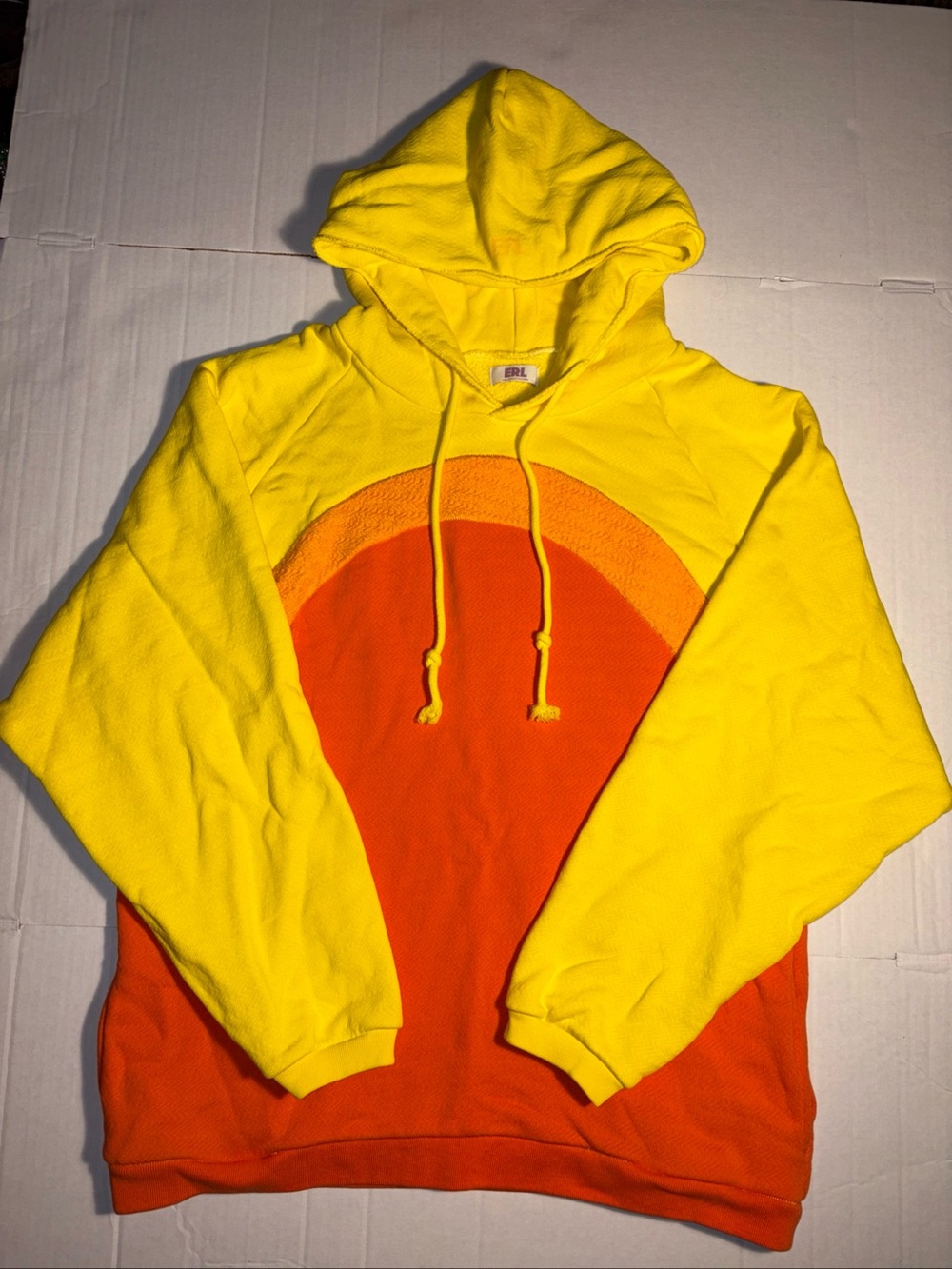 ERL Rainbow Hoodie Yellow/Orange  Gradient Arch Men’s XL